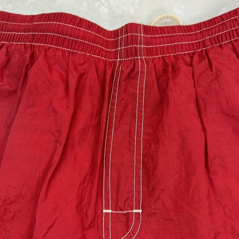 Baja Blue Red Nylon Lined (Polyester) Swim Trunks w/Side Pockets Size M